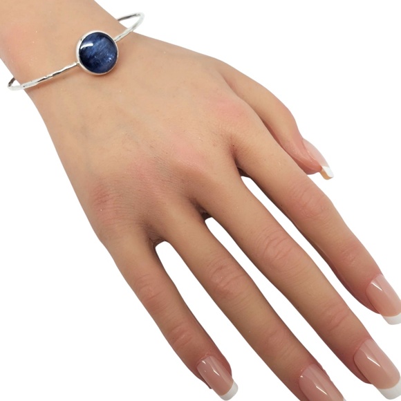 Sterling Silver Blue Kyanite Bangle Bracelet # 20945 - Picture 11 of 12